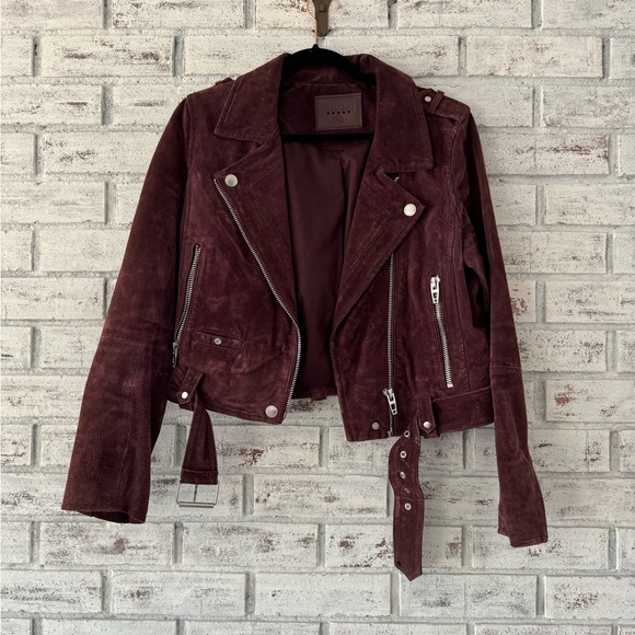 Blank NYC Burgundy Suede Moto Jacket - Picture 3 of 8